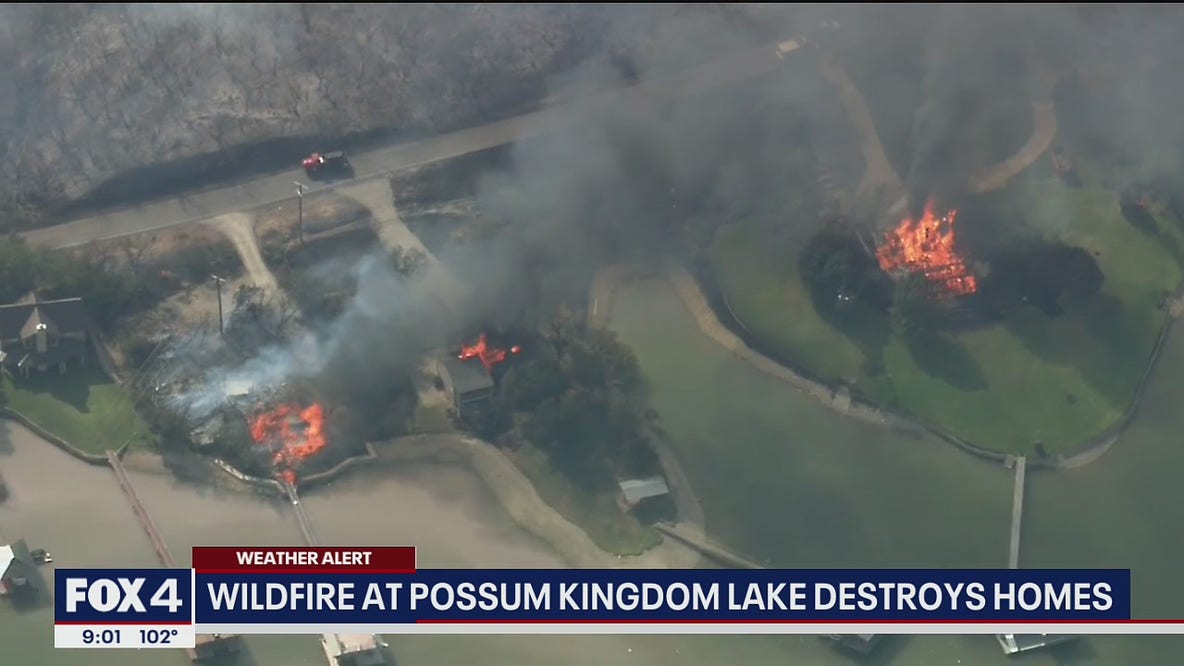 300-acre wildifre destroys several homes near Possum Kingdom Lake